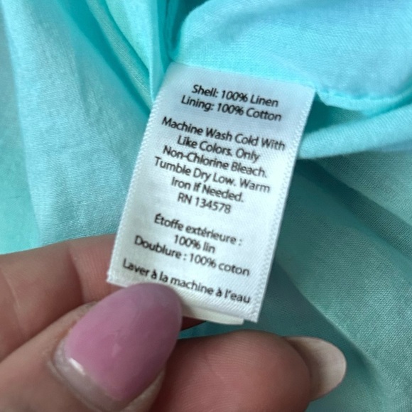 Vineyard Vines Linen Pineapple Print Sleeveless Shirt Dress Sz 8 - Picture 9 of 9